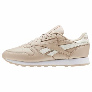 Adidasy Damskie Reebok Classic Leather Paski Beżowe/Białe PL 25CHLRF